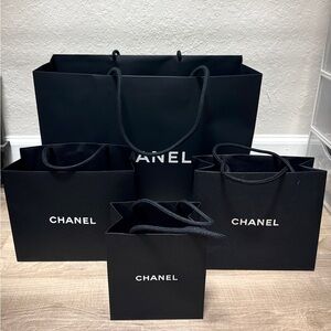 CHANEL Elegant Black Shopping Bag Collection
